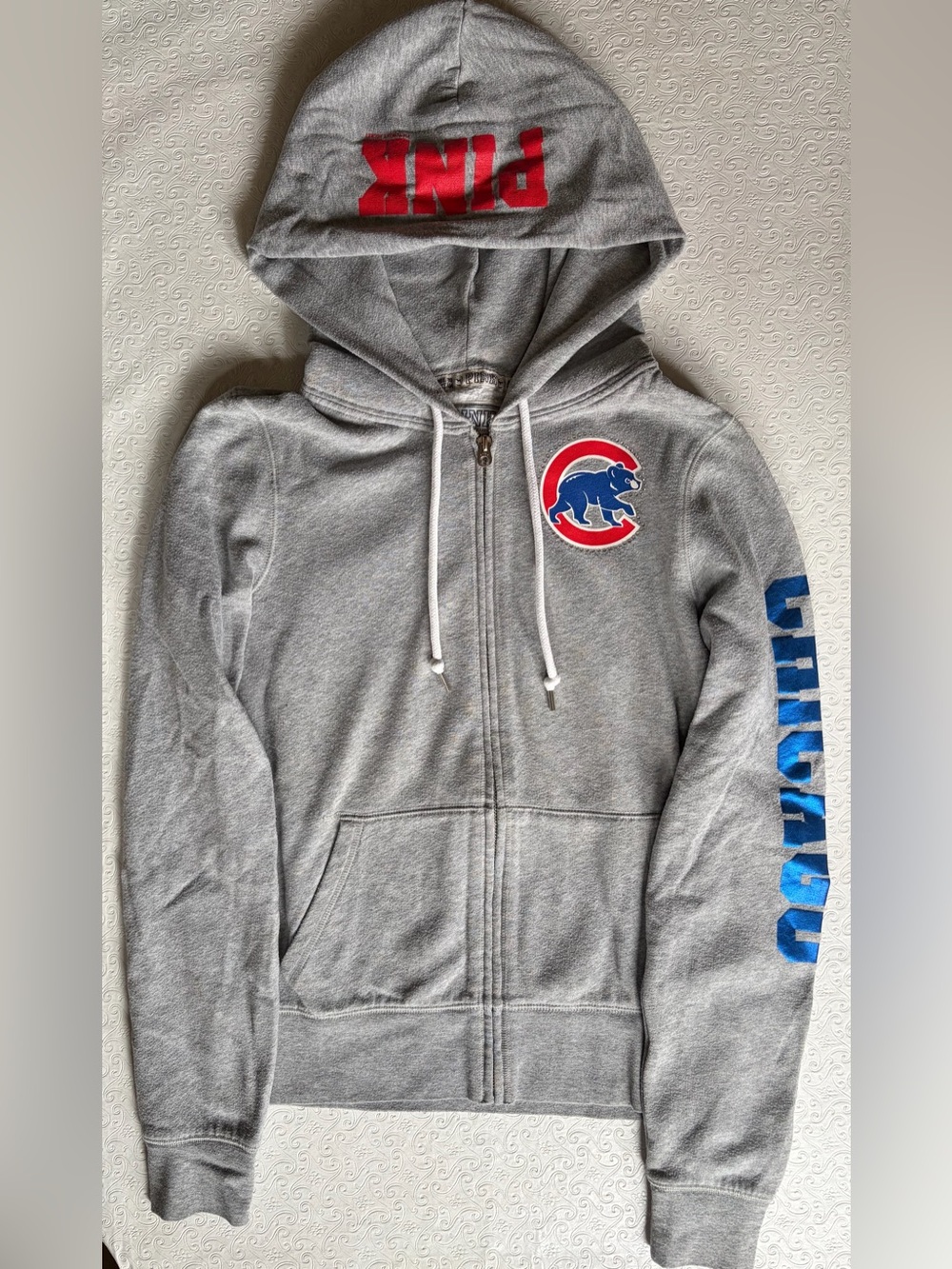 Vintage PINK Victoria's Secret Gray MLB Chicago Cubs Studded Sweat Set